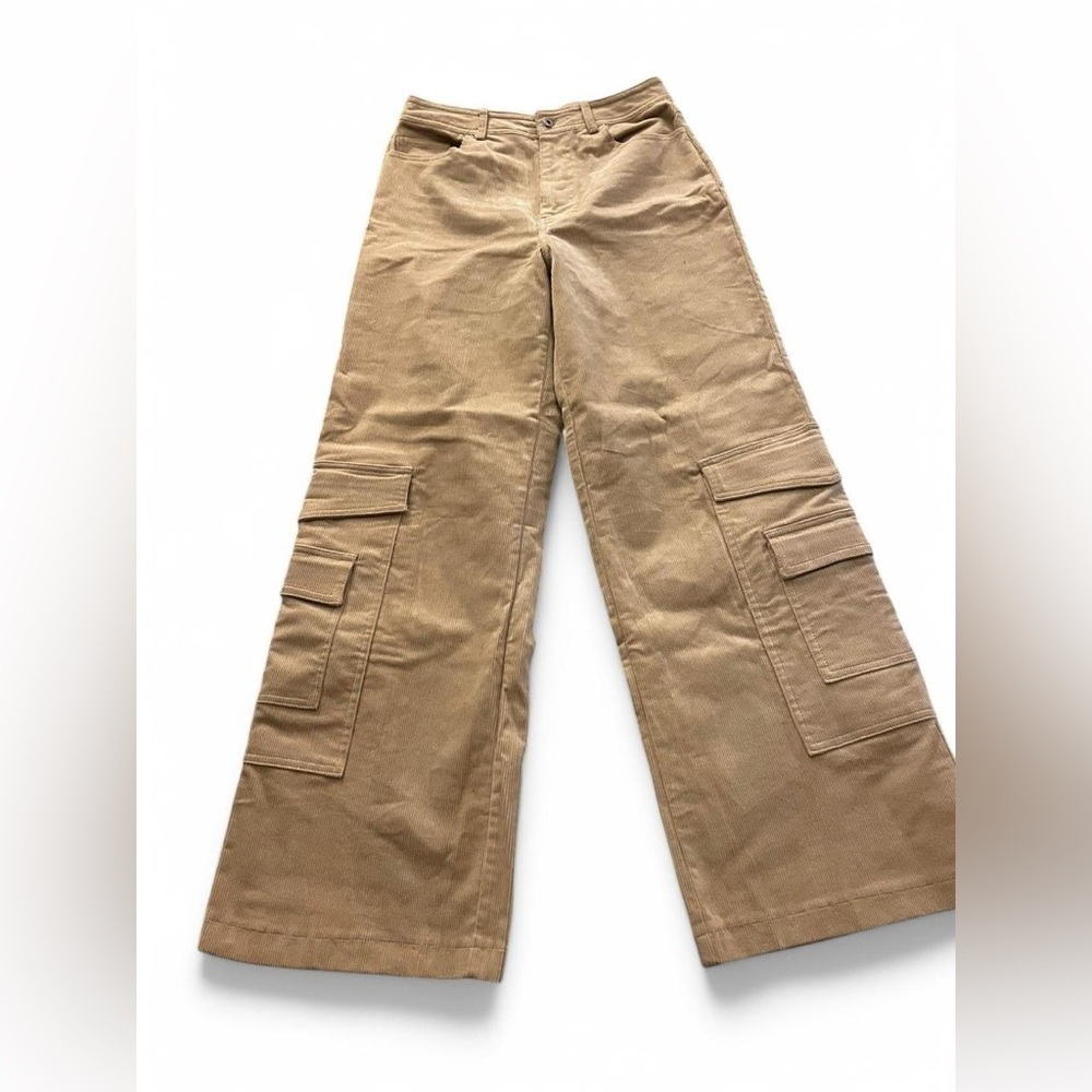 Forever 21 Tan Wide-Leg Cargo Jeans